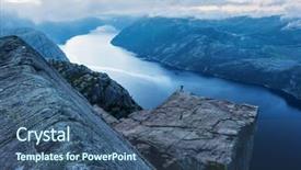  Presentation with misty - Slides featuring misty morning on preikestolen pulpit background and a  colored foreground