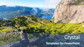  Presentation with misty - Amazing slides having misty morning on preikestolen pulpit backdrop and a  colored foreground