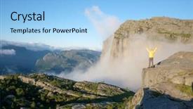  Presentation with misty - Cool new slide set with misty morning on preikestolen pulpit backdrop and a  colored foreground