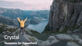 Presentation with misty - Amazing presentation theme having misty morning on preikestolen pulpit backdrop and a dark gray colored foreground