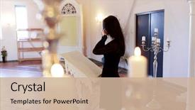  Presentation with church people - Slides with christian pulpit - people and mourning concept background and a  colored foreground