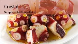  Presentation with spanish food - Colorful PPT layouts enhanced with pulpo a la gallega spanish backdrop and a red colored foreground