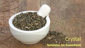  Presentation with headaches - Slide set featuring pulsatilla-herb-leaf-used background and a tawny brown colored foreground