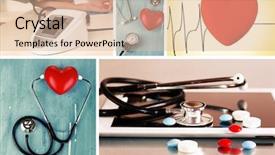  Presentation with imaging - PPT layouts enhanced with cardiac imaging - collage of medical images cardiology background and a lemonade colored foreground