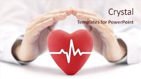  Presentation with hands heart - PPT layouts with pulse covered by hands health background and a lemonade colored foreground