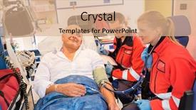  Presentation with emergency medical - Slide deck consisting of pulse in emergency car ambulance background and a coral colored foreground