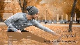  Presentation with heart rate monitor - Beautiful presentation theme featuring pulse lazer - heart rate monitor concept young backdrop and a coral colored foreground