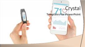  Presentation with heart rate monitor - Slide deck with pulse lazer - woman holding heart rate monitor background and a white colored foreground