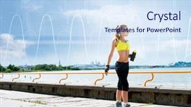  Presentation with sporty - Theme consisting of pulse lazer - young beautiful sporty and fit background and a  colored foreground