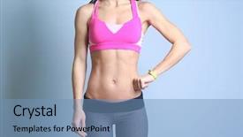  Presentation with pulse - Cool new theme with pulse lazer - young woman with fitness tracker backdrop and a  colored foreground