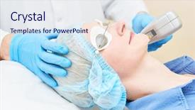  Presentation with skin doctor - Beautiful slide deck featuring pulse light - beauty procedure doctor making facial backdrop and a sky blue colored foreground