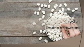  Presentation with cacao bean - PPT layouts consisting of pulse light - female hand taking butter bean background and a  colored foreground