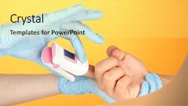 Presentation with pulse - Colorful PPT theme enhanced with pulse oximeter used to measure backdrop and a  colored foreground