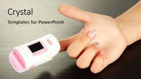  Presentation with pulse - Audience pleasing PPT layouts consisting of pulse oximeter used to measure backdrop and a soft green colored foreground