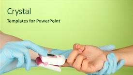  Presentation with pulse - PPT theme consisting of pulse oximeter used to measure background and a soft green colored foreground
