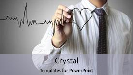  Presentation with pulse - Presentation theme consisting of pulse rate - medicine hand drawing background and a light gray colored foreground