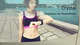  Presentation with pulse - PPT theme consisting of pulse rate - runner looking at sports smart background and a light blue colored foreground