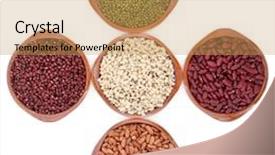  Presentation with kidney - Cool new PPT layouts with pulses selection of pinto aduki mung and kidney beans and black eyed peas in terracotta bowls over white background backdrop and a yellow colored foreground