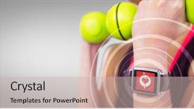  Presentation with compost green earth - Presentation enhanced with pulses wallpaper - happy woman lifting green dumbbells background and a soft green colored foreground