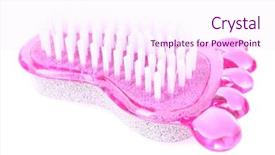  Presentation with pumice - PPT theme enhanced with pumice foot with brush isolated on white background and a pink colored foreground