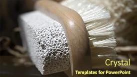  Presentation with pumice - Slides having pumice-stone-and-brush background and a tawny brown colored foreground