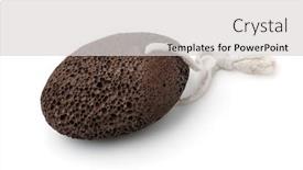  Presentation with pumice - PPT theme having pumice-stone-foot-scrub-isolated background and a light gray colored foreground
