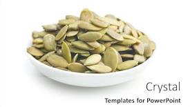  Presentation with seeds - Amazing PPT theme having pumkin-seeds-on-white-background backdrop and a white colored foreground