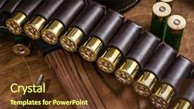  Presentation with pump - Presentation design consisting of pump action shotgun 12 gauge background and a  colored foreground