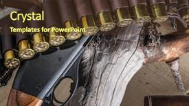  Presentation with pump - Theme consisting of pump action shotgun 12 guage background and a tawny brown colored foreground