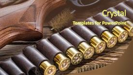  Presentation with pump - PPT theme consisting of pump action shotgun 12 guage background and a  colored foreground