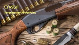  Presentation with pump - Amazing presentation theme having pump action shotgun 12 guage backdrop and a  colored foreground