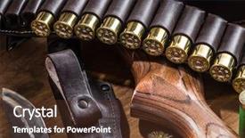  Presentation with pump - Slide set featuring pump action shotgun 12 guage background and a  colored foreground