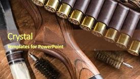  Presentation with pump - PPT theme consisting of pump action shotgun 12 guage background and a  colored foreground