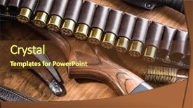 Presentation with pump - Colorful PPT layouts enhanced with pump action shotgun 12 guage backdrop and a  colored foreground