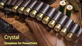  Presentation with pump - Amazing presentation design having pump action shotgun 12 guage backdrop and a  colored foreground