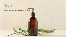  Presentation with glass bottle packaging - Presentation consisting of pump-amber-glass-bottle background and a lemonade colored foreground