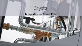  Presentation with boiler - PPT theme featuring pump-controller-and-steel-pipeline background and a light gray colored foreground