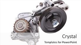  Presentation with water pump - Cool new presentation theme with pump isolated over white background backdrop and a white colored foreground