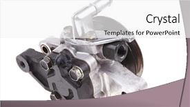  Presentation with water pump - Slides with pump isolated over white background background and a white colored foreground