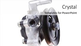  Presentation with water pump - Cool new theme with pump isolated over white background backdrop and a white colored foreground