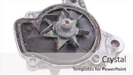  Presentation with water moving - Presentation design consisting of pump isolated over white background background and a  colored foreground