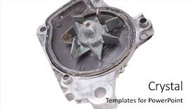  Presentation with water moving - Theme with pump isolated over white background background and a white colored foreground