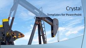  Presentation with well - PPT theme enhanced with pump jack - oil well in ayoluengo de background and a light blue colored foreground