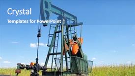  Presentation with pump - Slides enhanced with pump jack - pumpjack background and a teal colored foreground