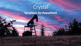  Presentation with industrial pump - PPT layouts having pump-jack-silhouette-on-evening and a  colored foreground
