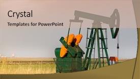  Presentation with pump - Cool new slide set with pump-jack backdrop and a soft green colored foreground