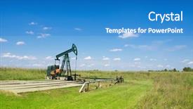  Presentation with pump - Presentation theme enhanced with pump-jack background and a teal colored foreground