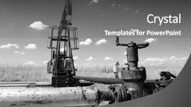  Presentation with pump - Presentation theme having pump-jack background and a gray colored foreground