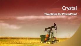  Presentation with pump - PPT theme having pump-jack background and a tawny brown colored foreground