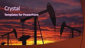 Presentation with energy oil - PPT theme with pump oil rig energy industrial background and a tawny brown colored foreground